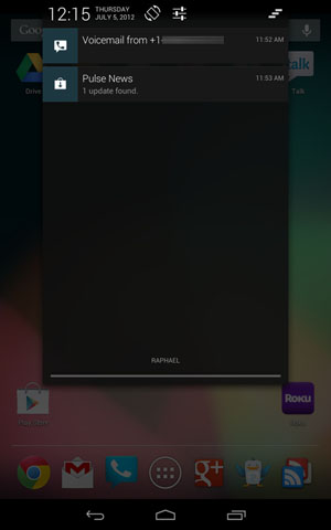 Мобильный интерфейс Google Nexus 7